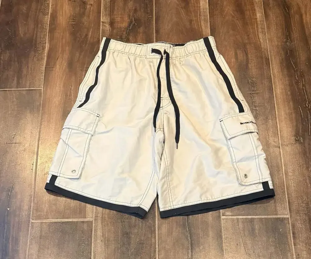 Beverly Hills Polo Club Men's Cargo Swim Trunks with Side Pockets